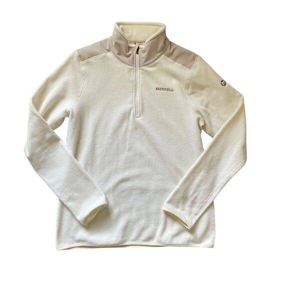 NWOT MERRELL Terrain 1/4 Zip Fleece Ivory Size Small - Picture 1 of 5